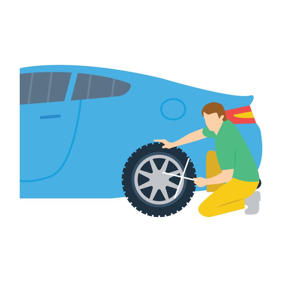 Trendy Tyre Changing vector