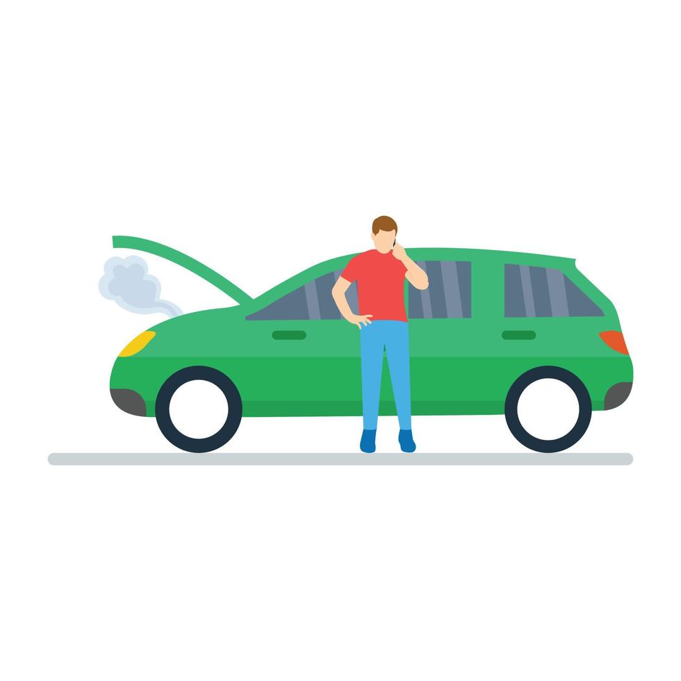 Car Engine Heated vector