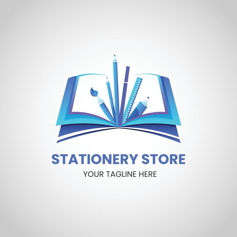 gradient stationery store logo template design vector