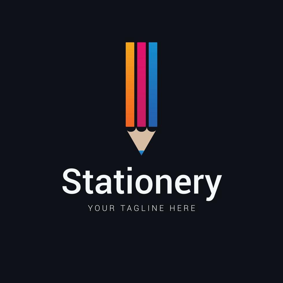 gradient stationery store logo template design vector