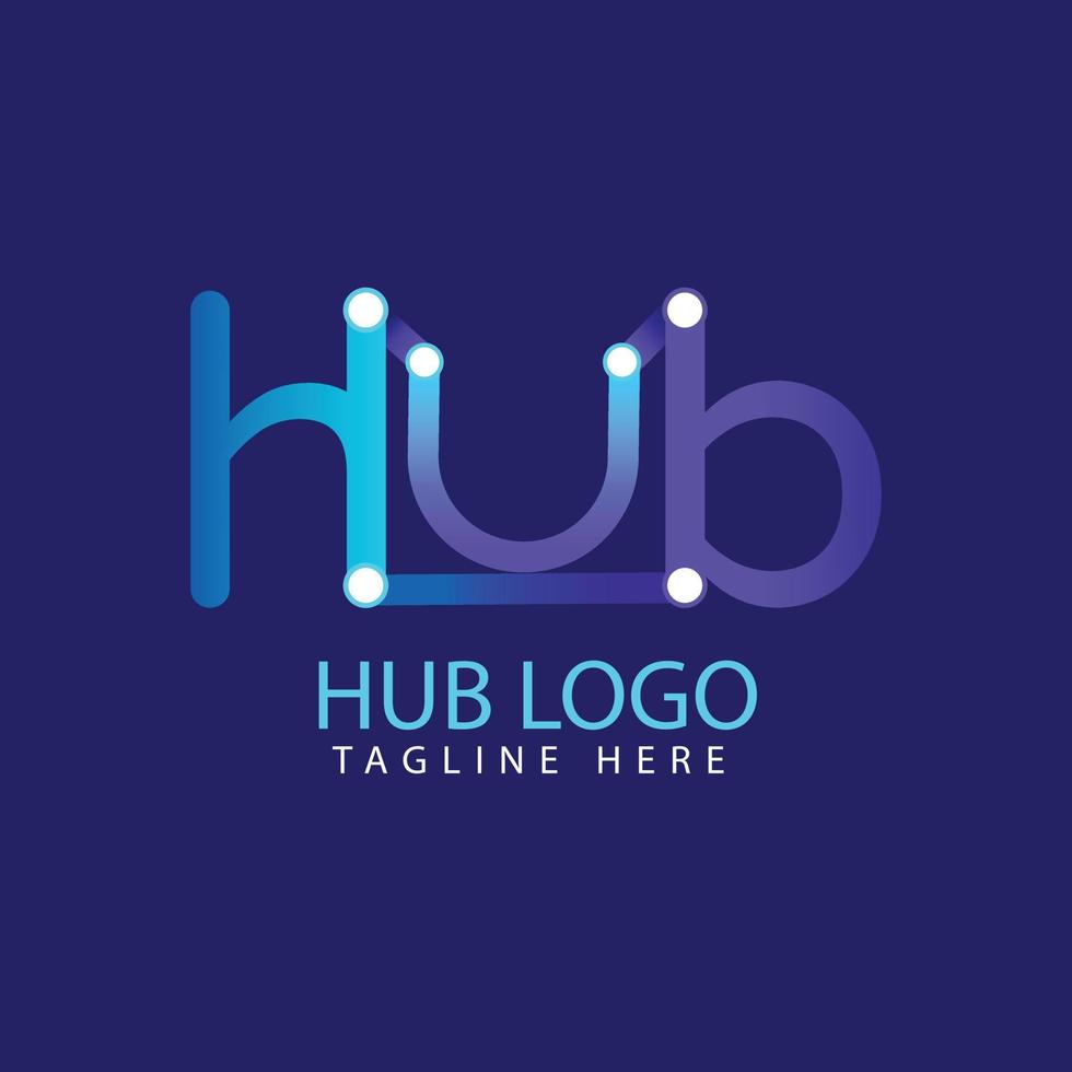 hub logo design template vector