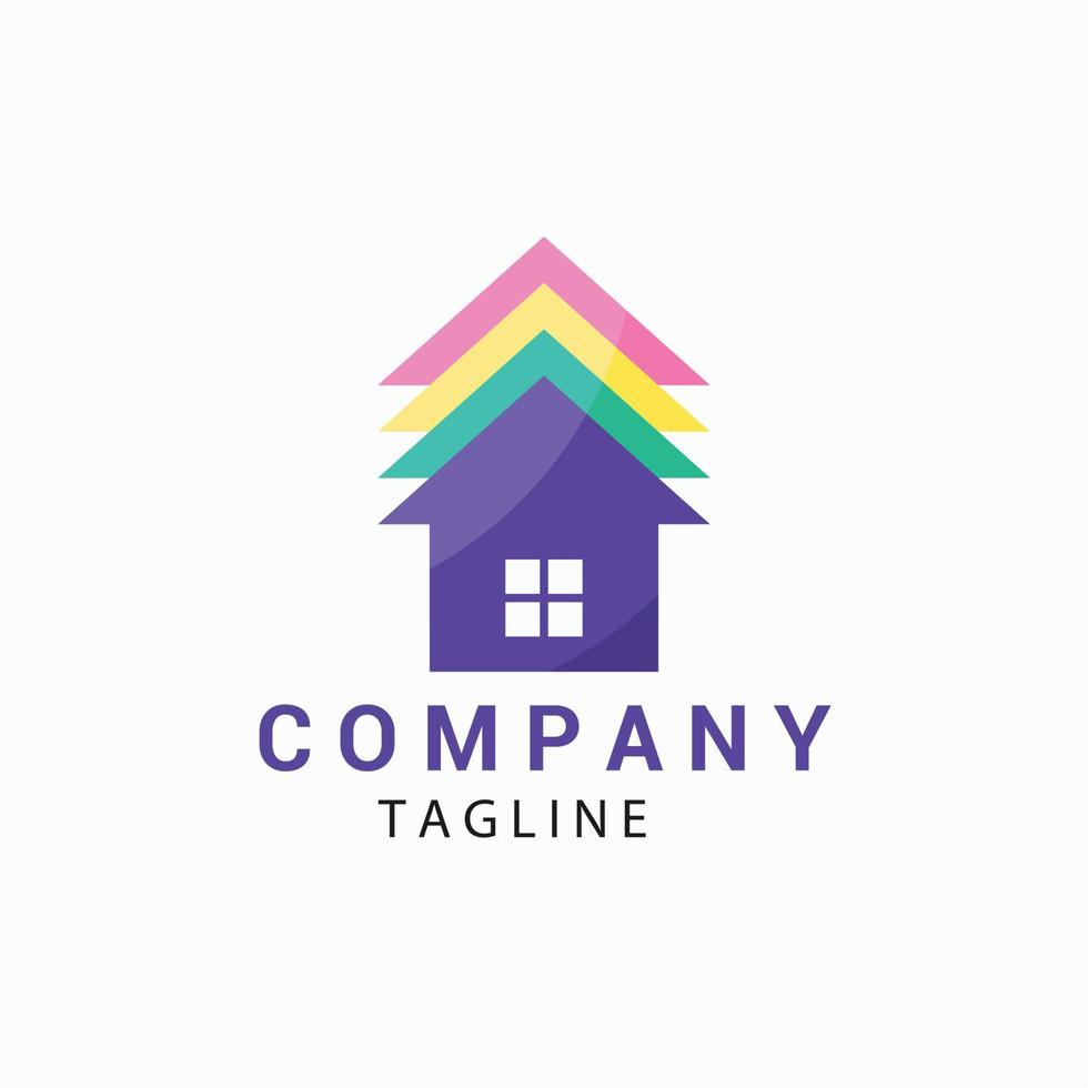 flat design printing house logo design template vector