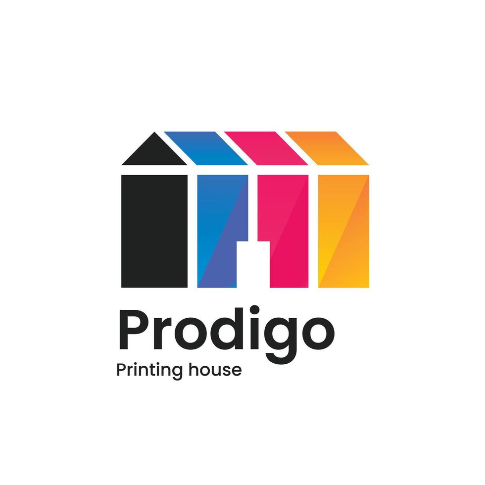 gradient printing house logo template design vector