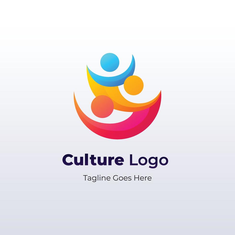 diseño de plantilla de logotipo de cultura degradada vector