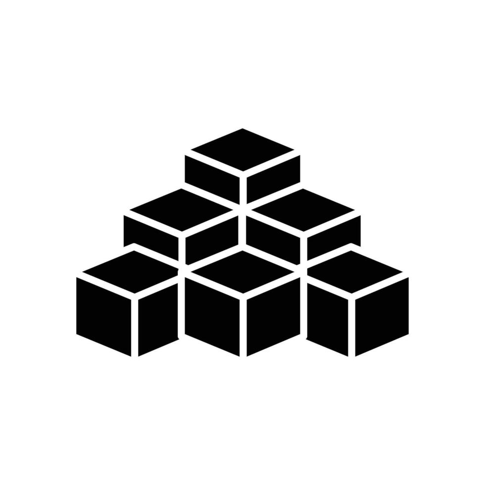 Sugar glyph icon illustration. suitable for sugar free icon. icon related to packaging. Simple vector design editable. Pixel perfect at 32 x 32