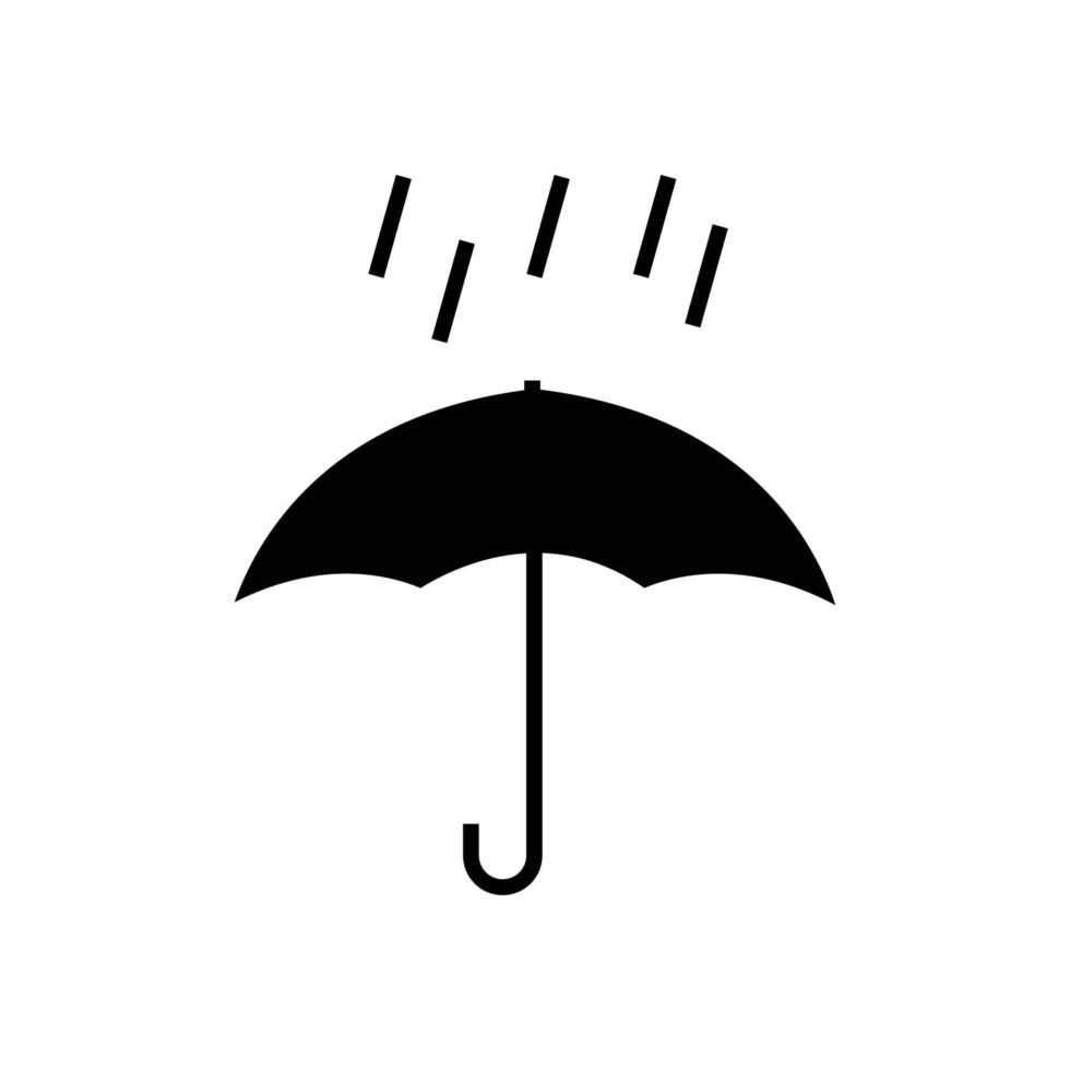 ilustración de icono de glifo de paraguas con lluvia. adecuado para mantener el icono seco. icono relacionado con el embalaje. diseño vectorial simple editable. píxel perfecto a 32 x 32 vector