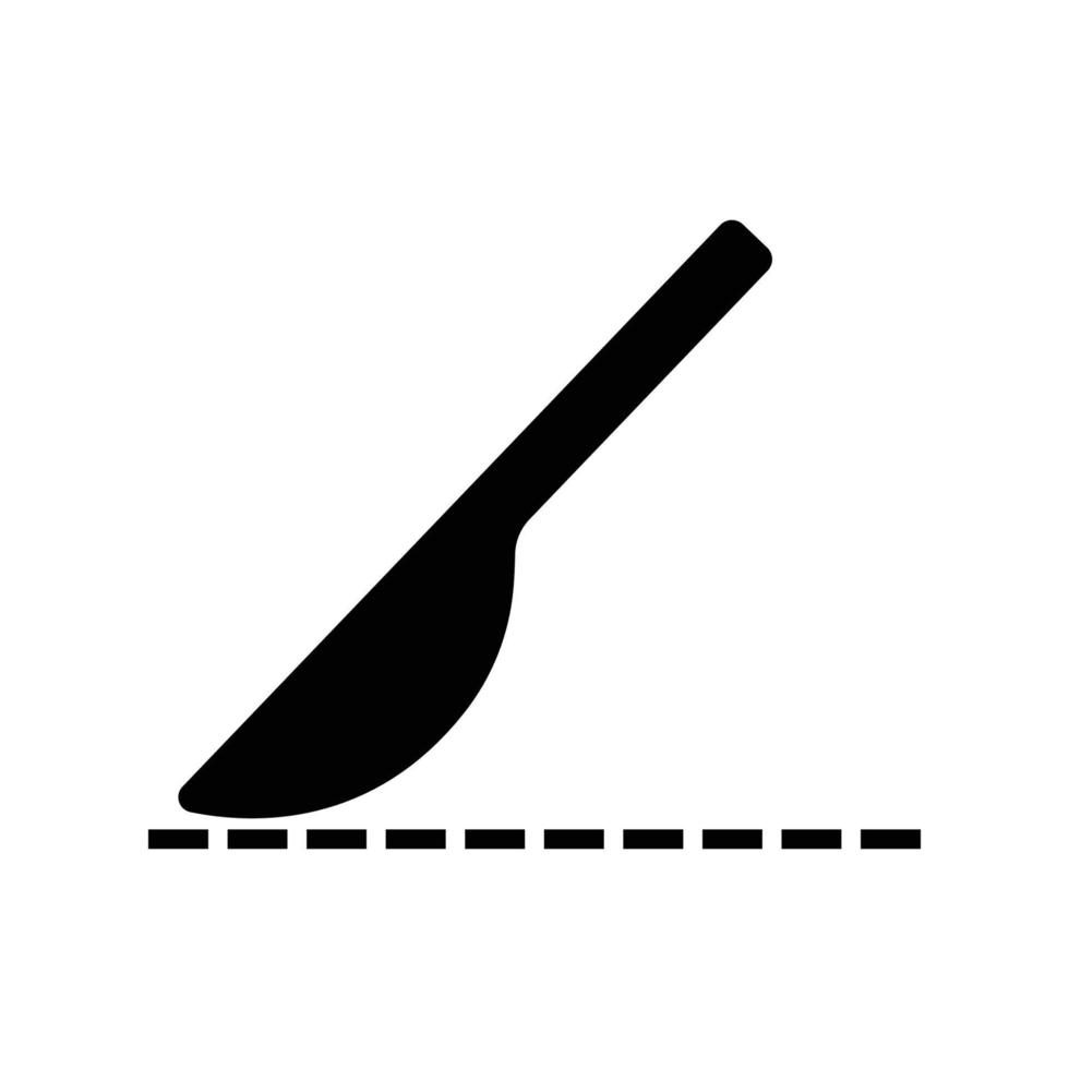 knife glyph icon illustration with dotted. suitable for icon cut here. icon related to packaging. Simple vector design editable. Pixel perfect at 32 x 32