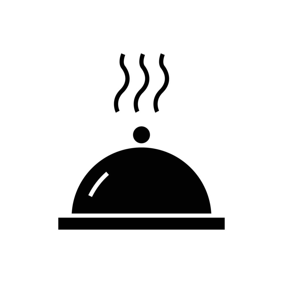 ilustración de icono de glifo de cubierta de disco de alimentos. adecuado para icono de comida rápida, comida caliente. icono relacionado con el embalaje. diseño vectorial simple editable. píxel perfecto a 32 x 32 vector