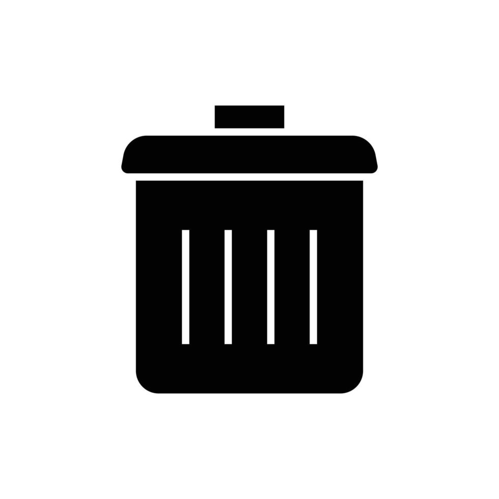 Rubbish bin glyph icon illustration. suitable for cleanliness icon . icon related to packaging. Simple vector design editable. Pixel perfect at 32 x 32