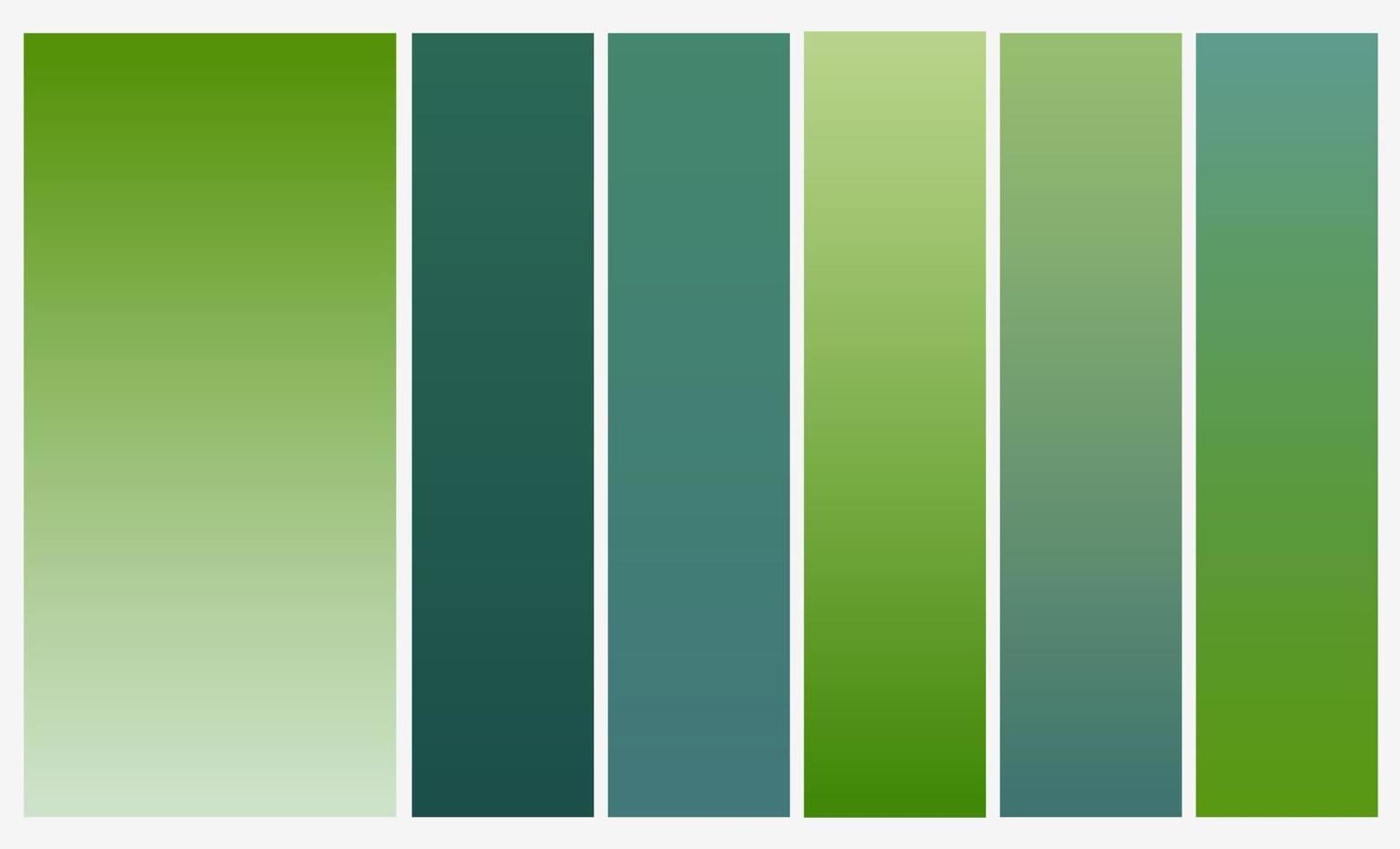 Set of fresh green gradients background vector