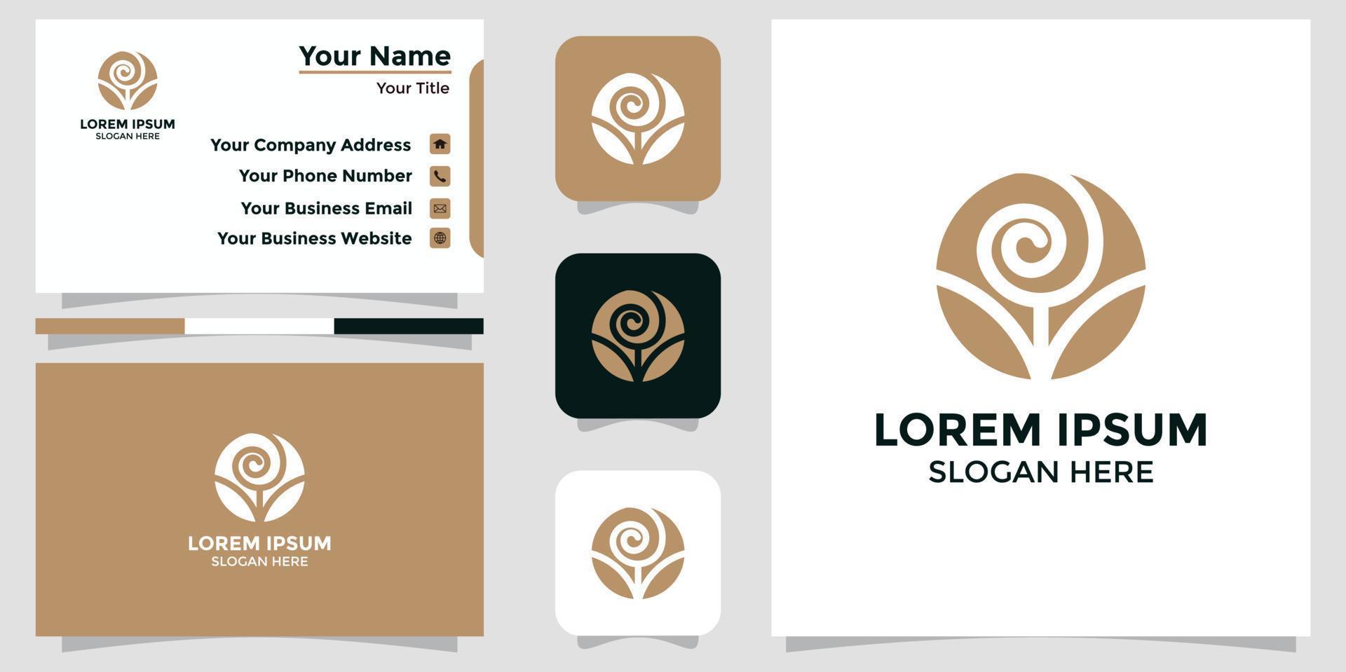 flower design logo and branding card vector