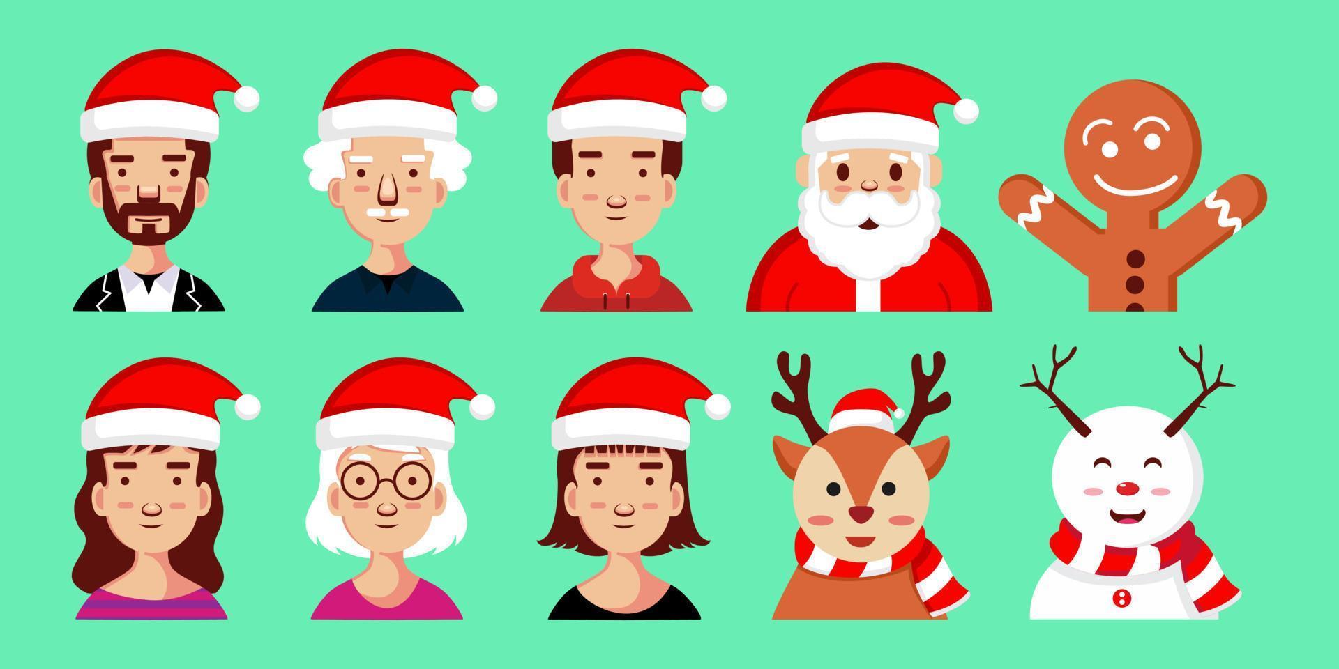 personaje familiar de tema navideño vector