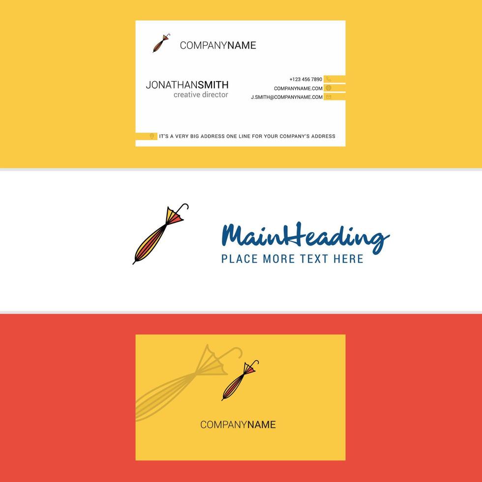 Beautiful Umbrella Logo and business card vertical Design Vector