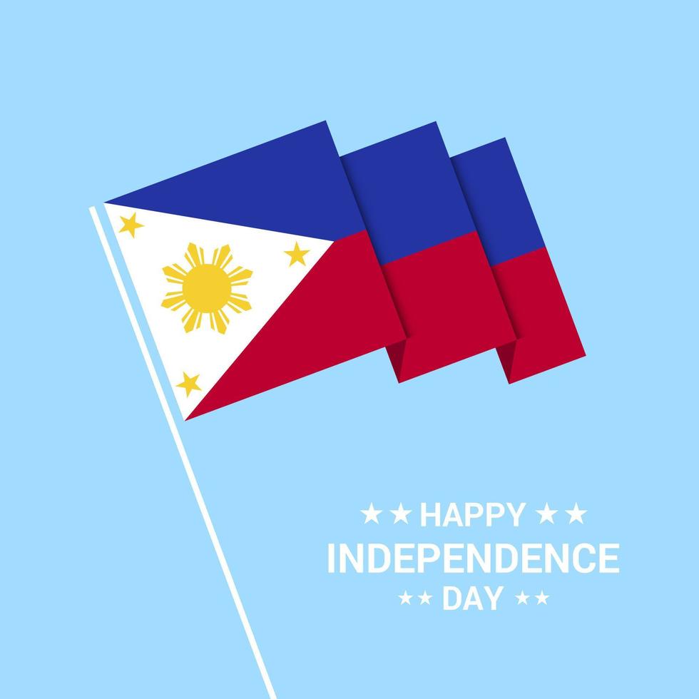 Phillipines Independence day typographic design with flag vector