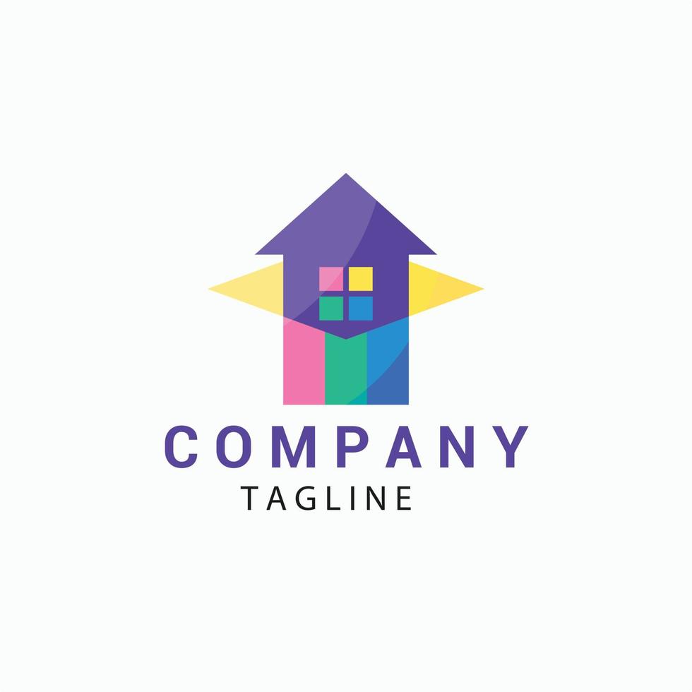 flat design printing house logo design template vector