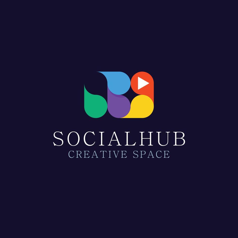 hub logo design template vector