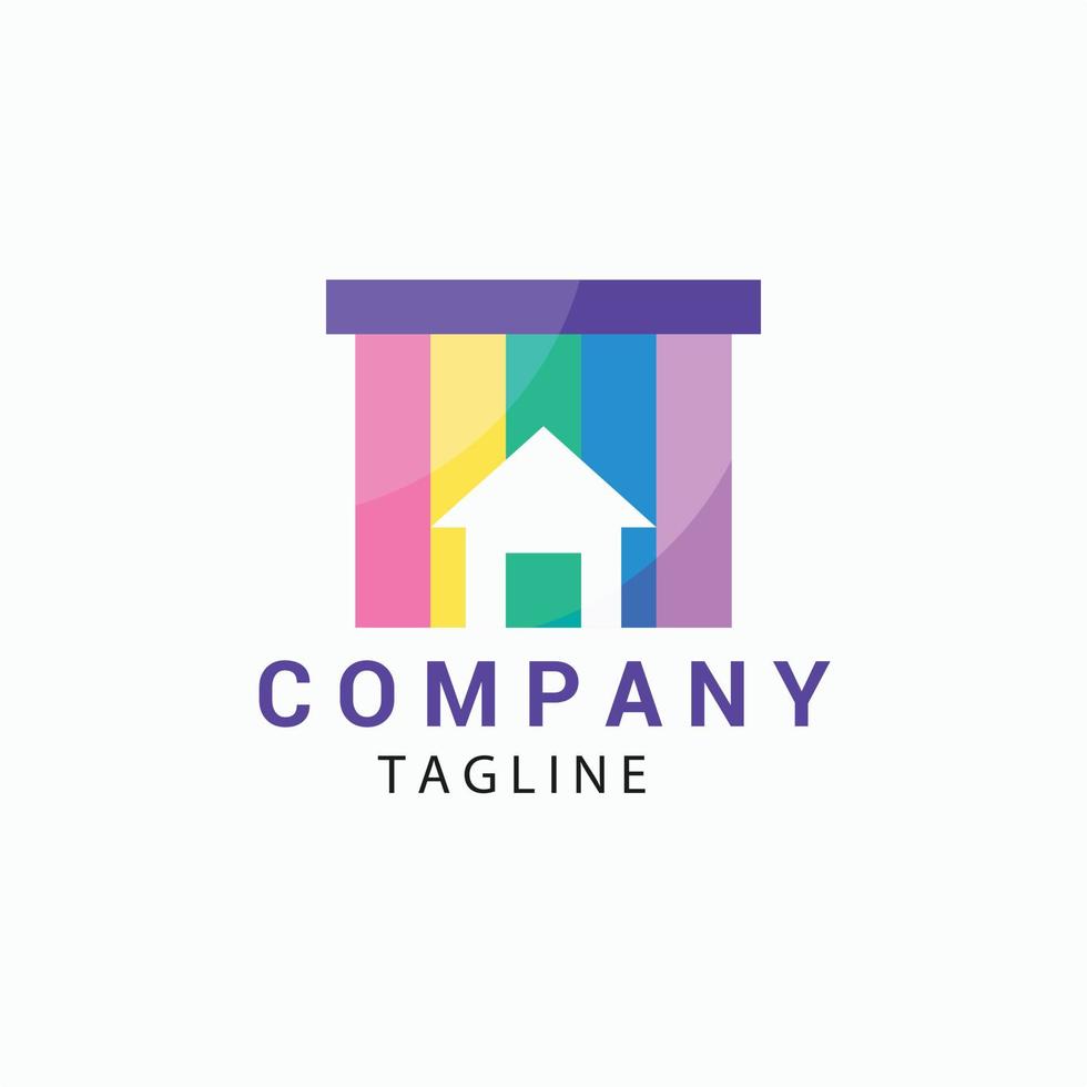 flat design printing house logo design template vector