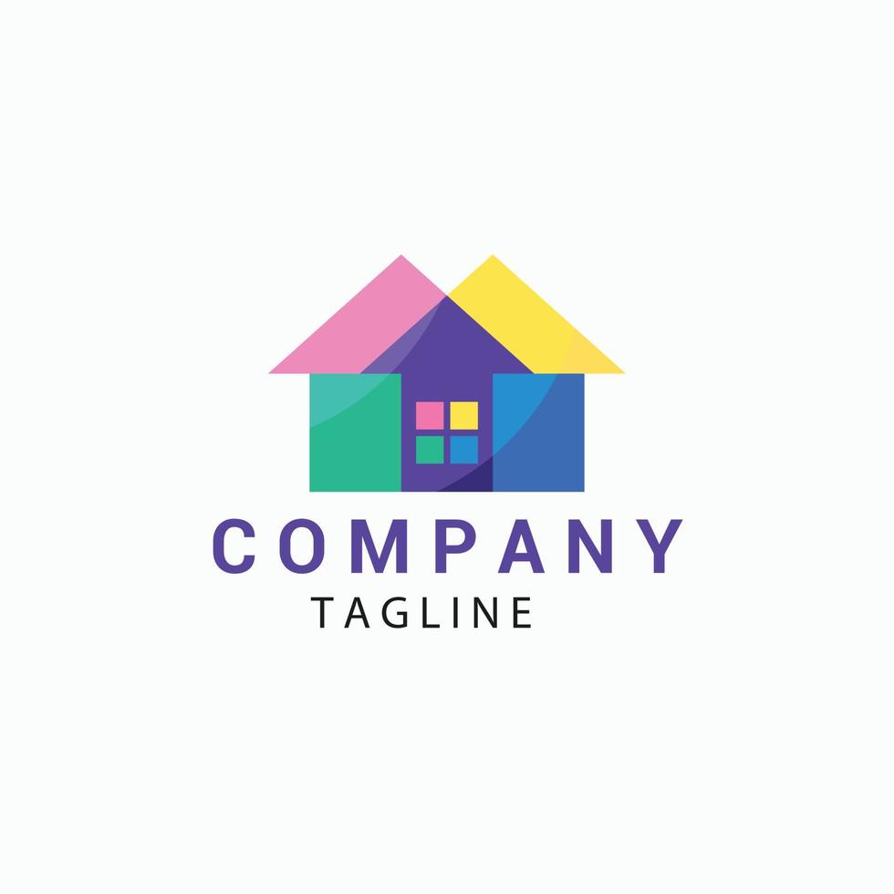 flat design printing house logo design template vector