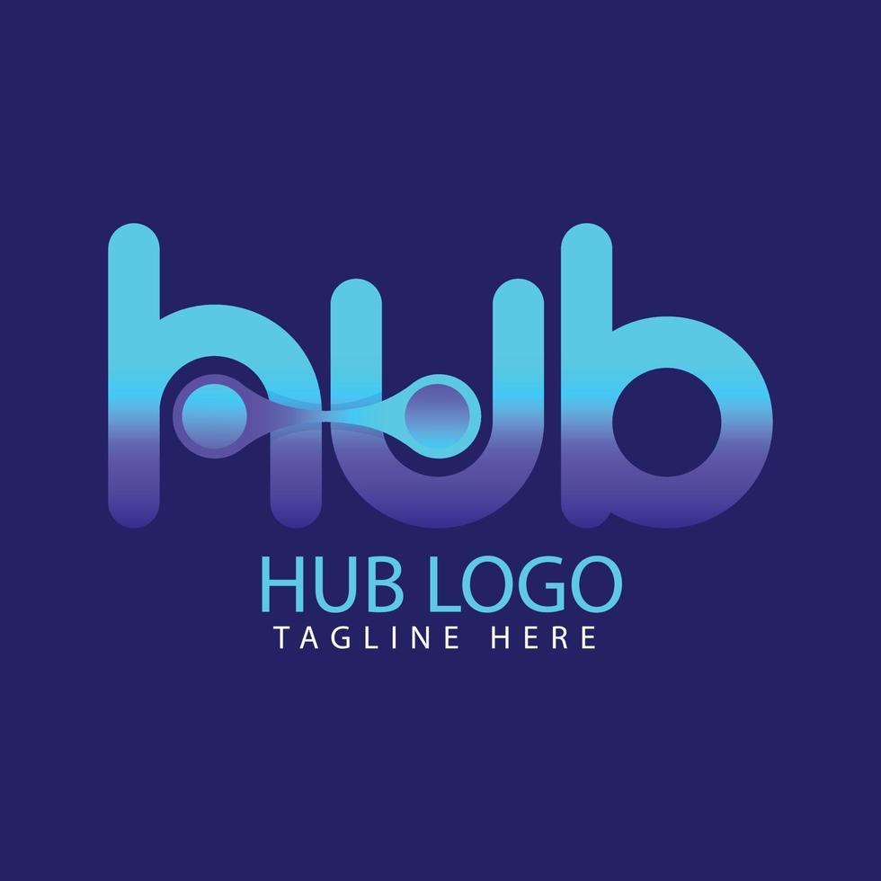 hub logo design template vector