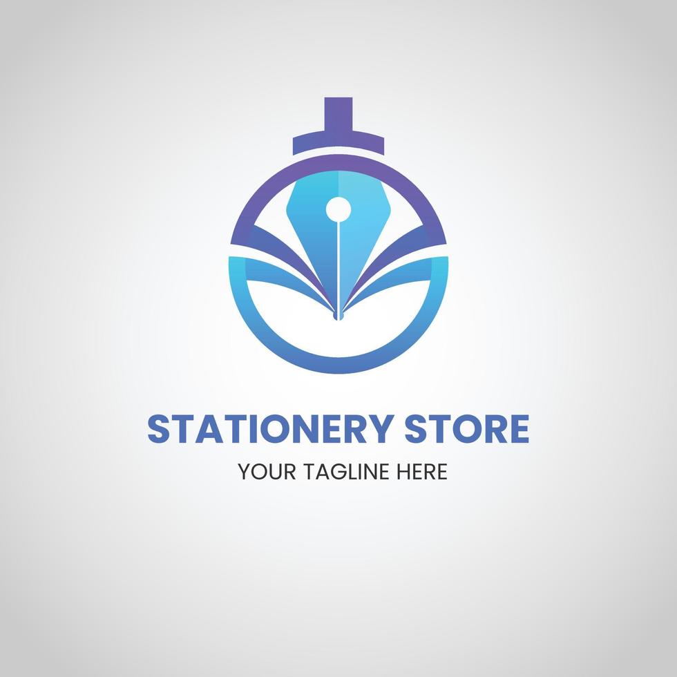 gradient stationery store logo template design vector