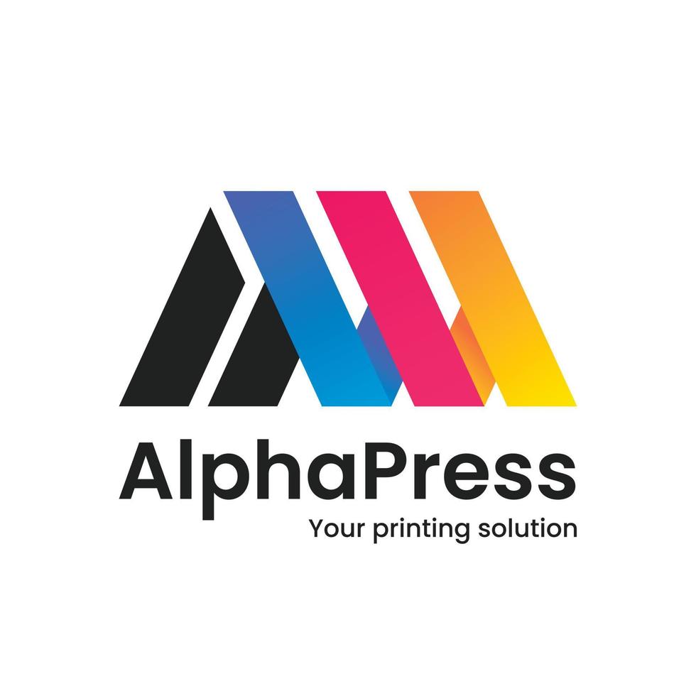 gradient printing house logo template design vector