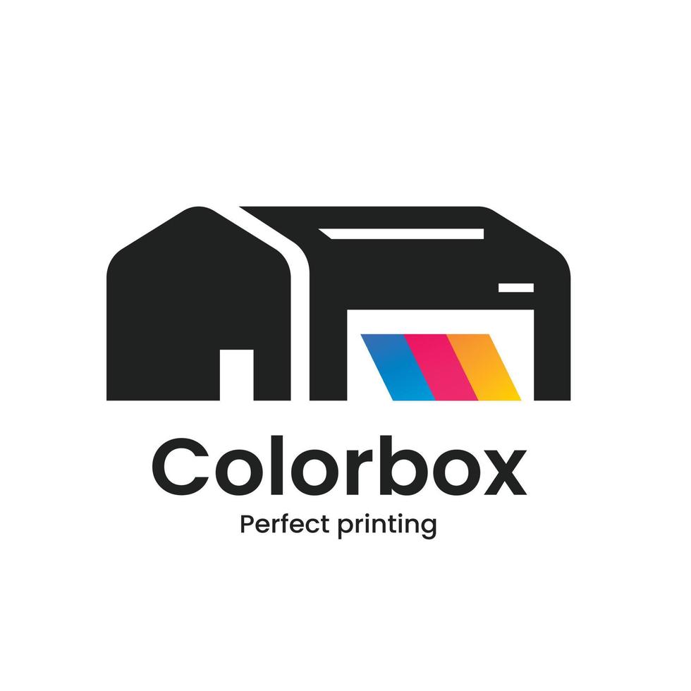 gradient printing house logo template design vector