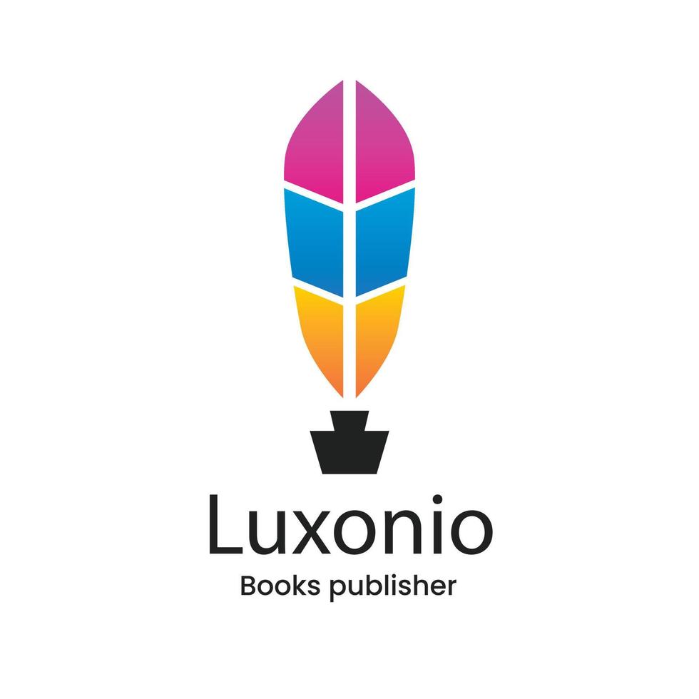 plantilla de diseño de logotipo de pluma dibujada a mano vector