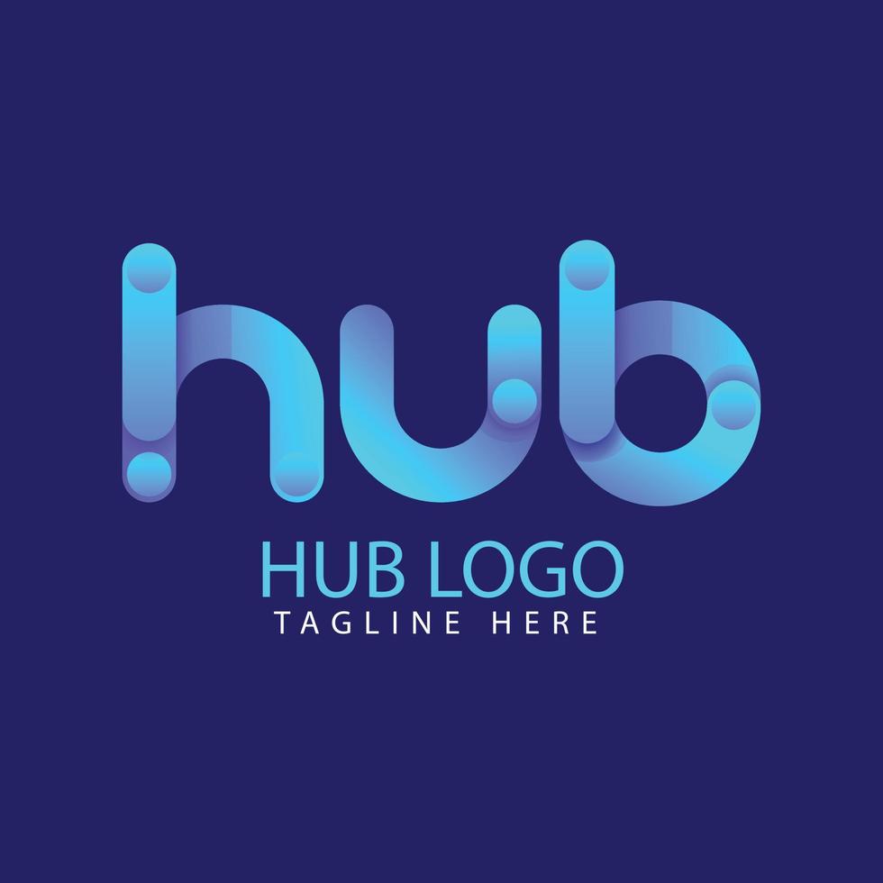 hub logo design template vector