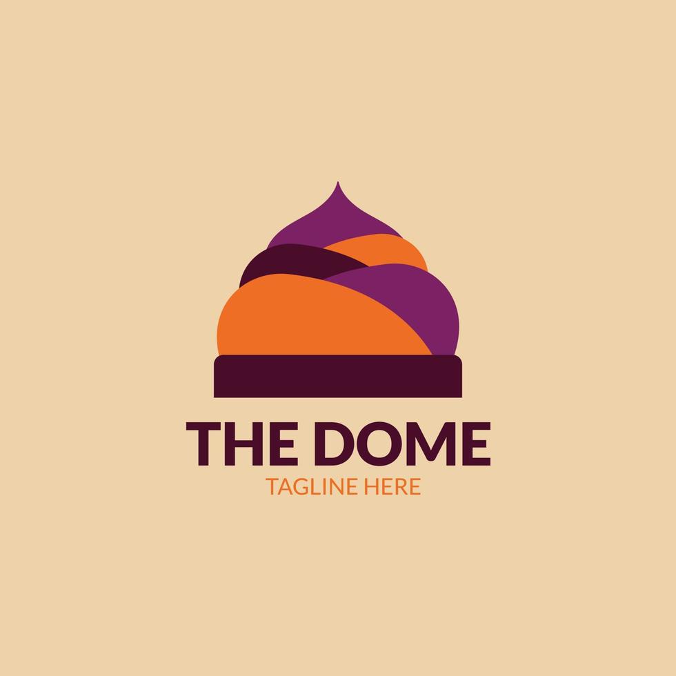 flat design dome logo design template vector