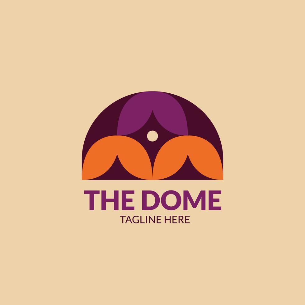 flat design dome logo design template vector