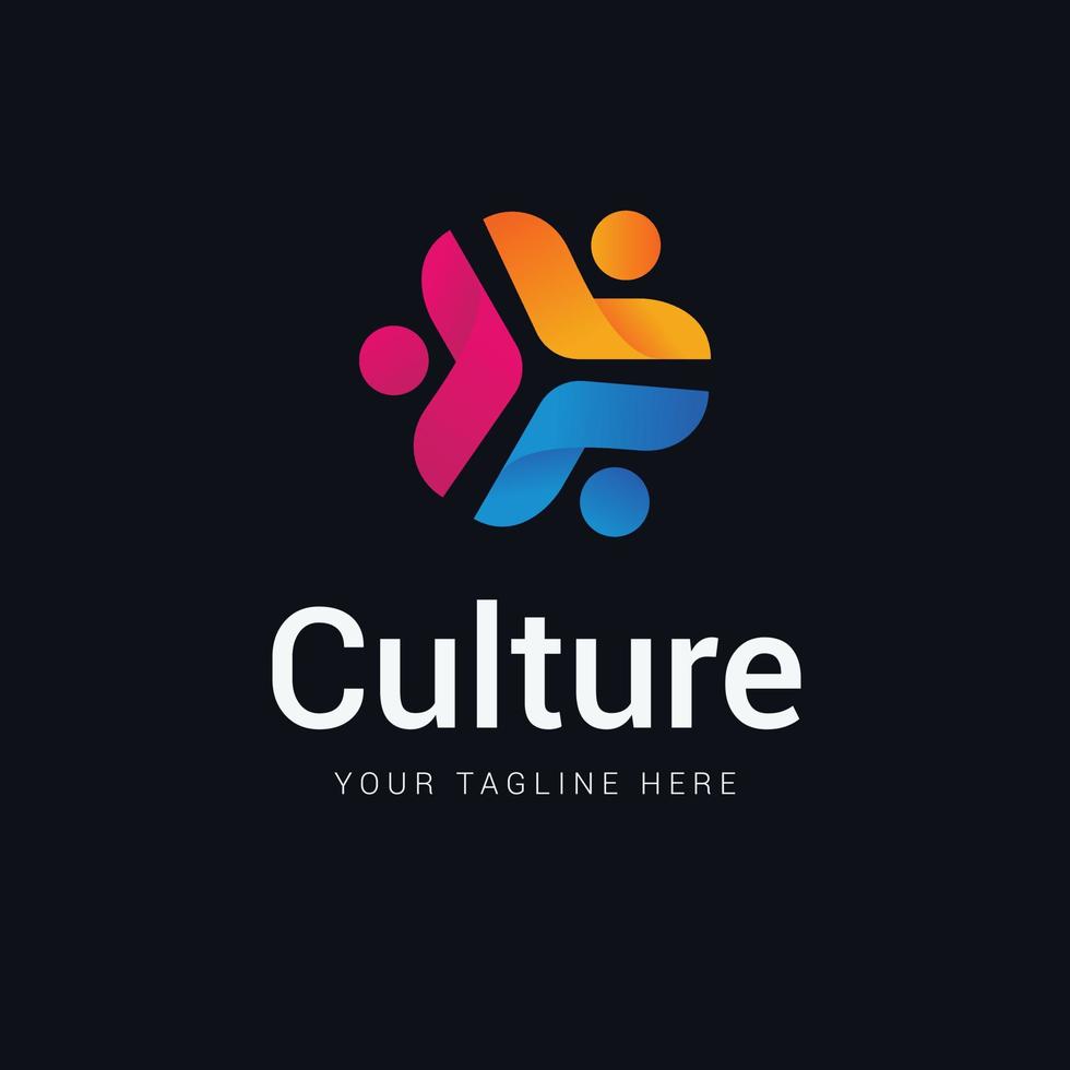 gradient culture logo template design vector