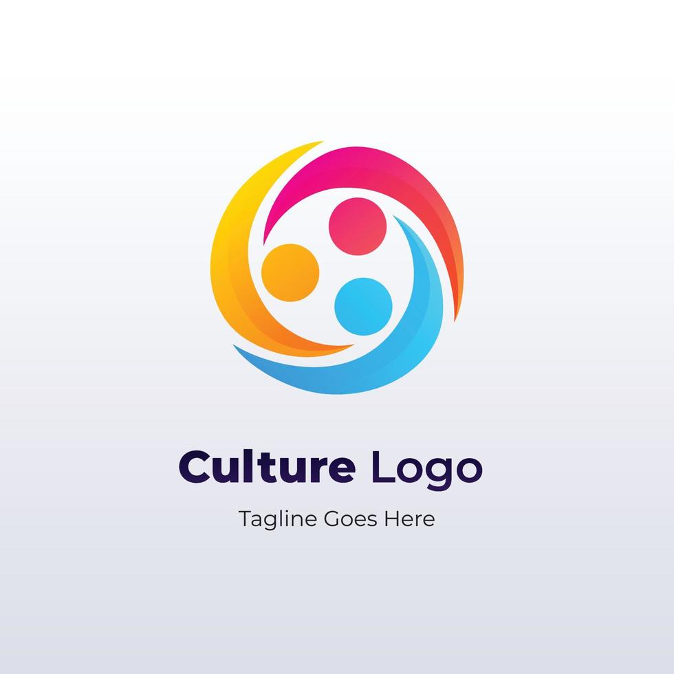 gradient culture logo template design vector