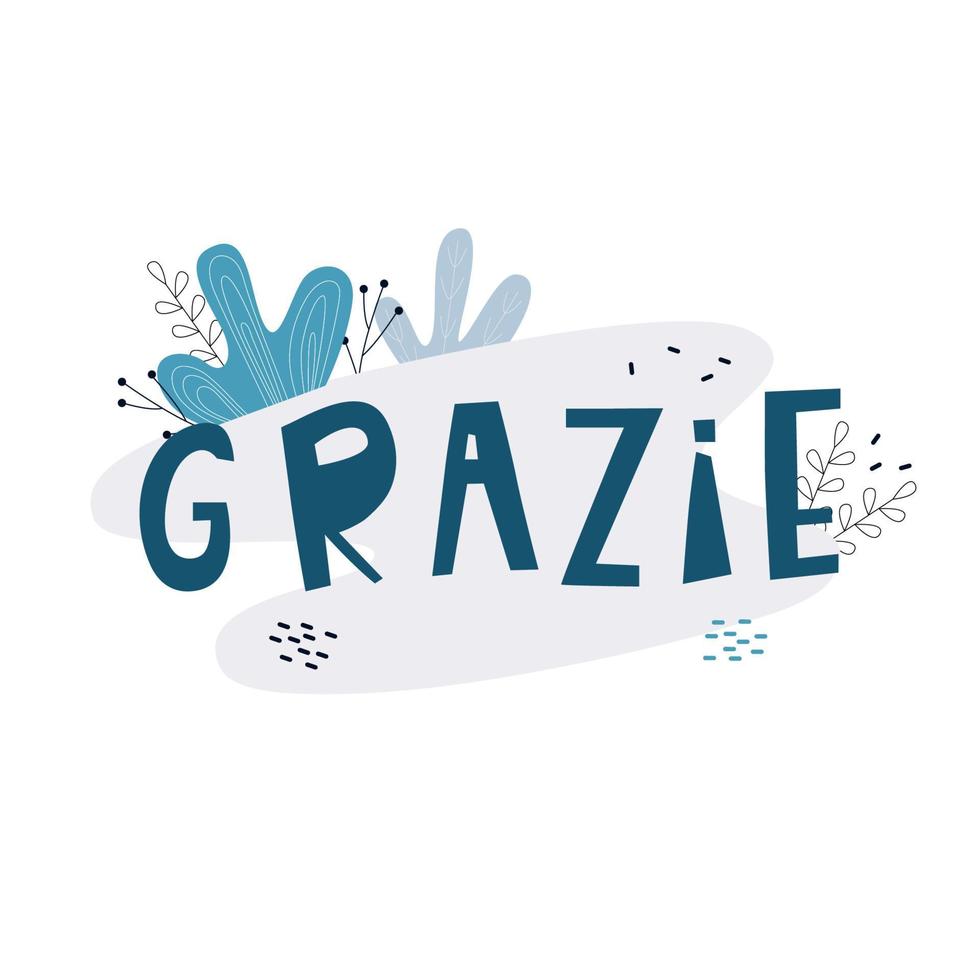 Grazie vector quote