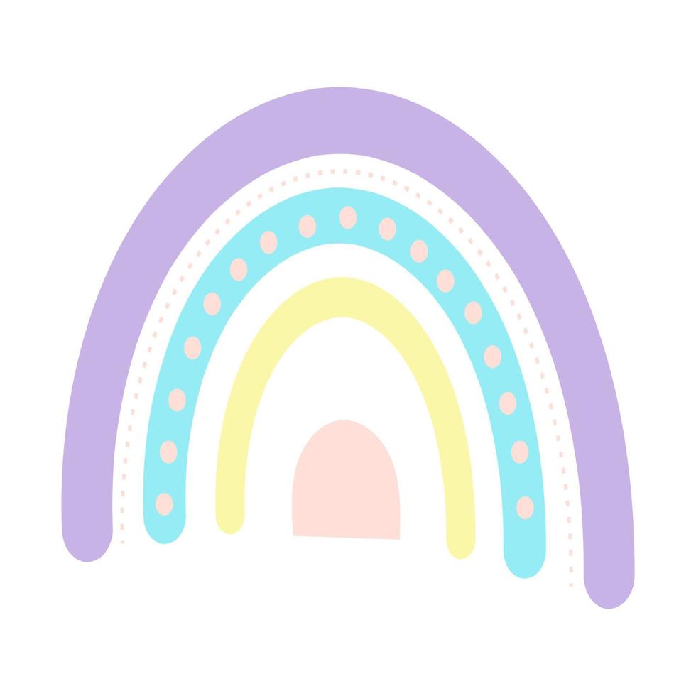 Pastel boho rainbow. Scandinavian print for baby shower, nursery, playroom, birthday, children's party and other. vector