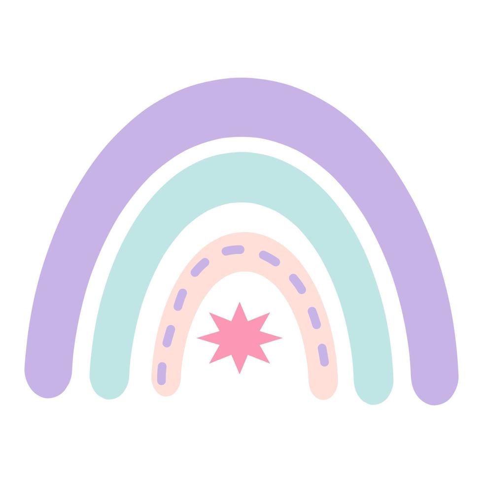 Pastel boho rainbow. Scandinavian print for baby shower, nursery, playroom, birthday, children's party and other. vector