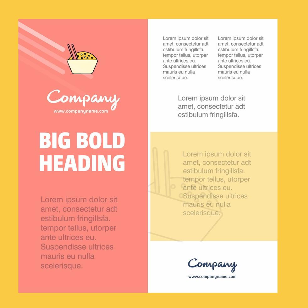 Food bowl Business Company Poster Template with place for text and images vector background
