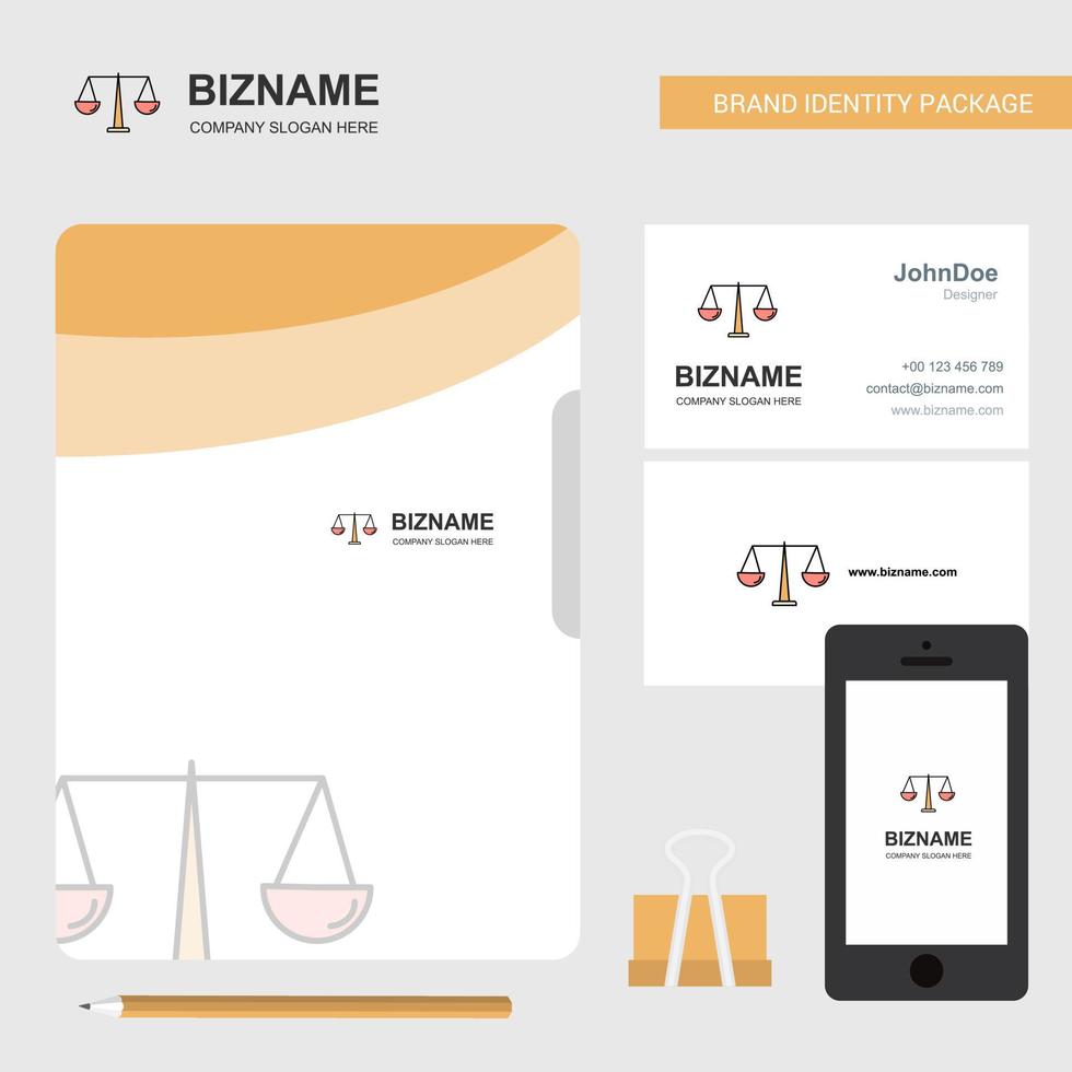 Justice Business Logo File Cover Visiting Card and Mobile App Design Vector Illustration