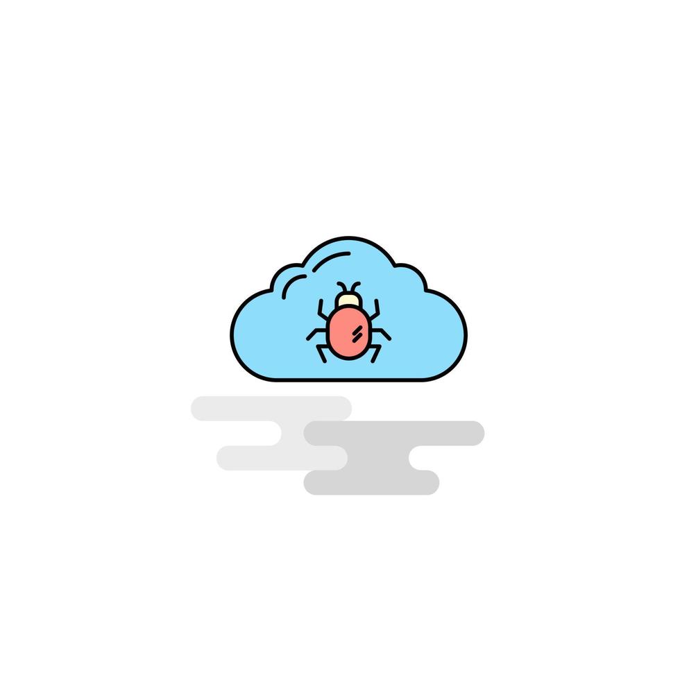 Flat Bug on cloud Icon Vector