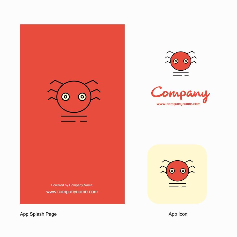 Spider Company Logo App Icon and Splash Page Design Creative Business App Design Elements vector