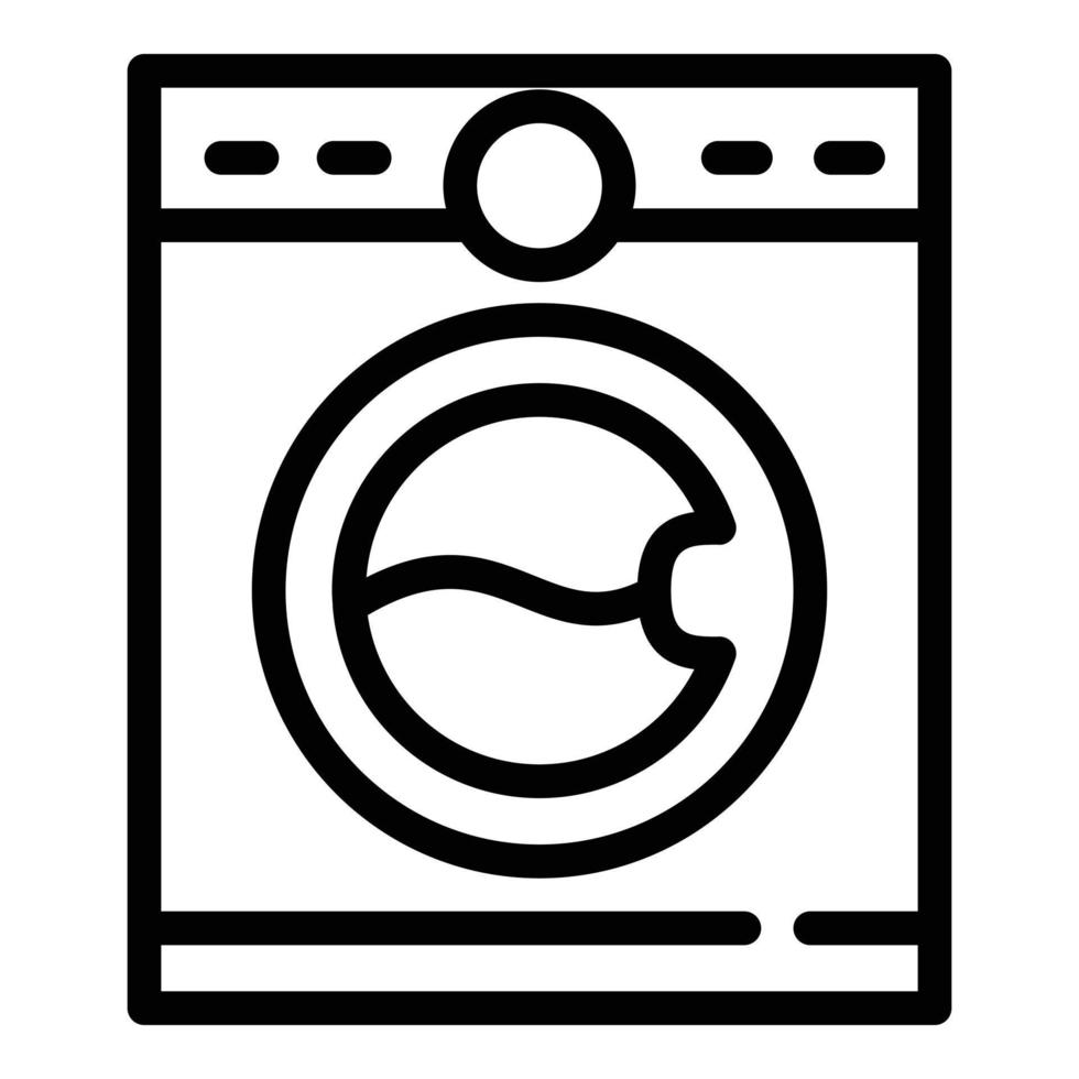 Wash machine icon, outline style vector