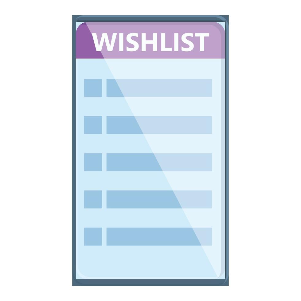 Tablet wishlist icon cartoon vector. Christmas store vector