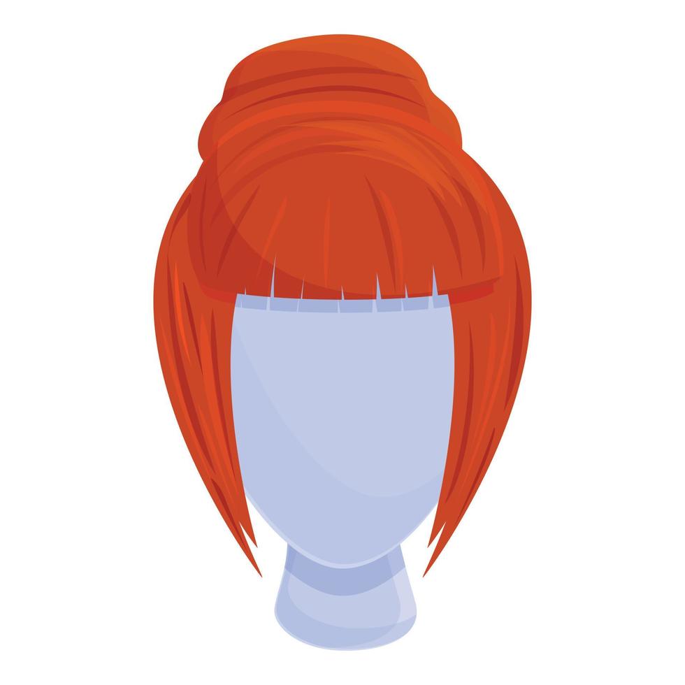 Classic wig icon, cartoon style vector