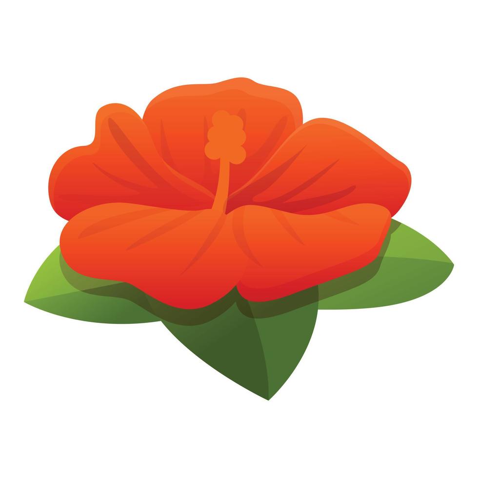 Beach hibiscus icon, cartoon style vector