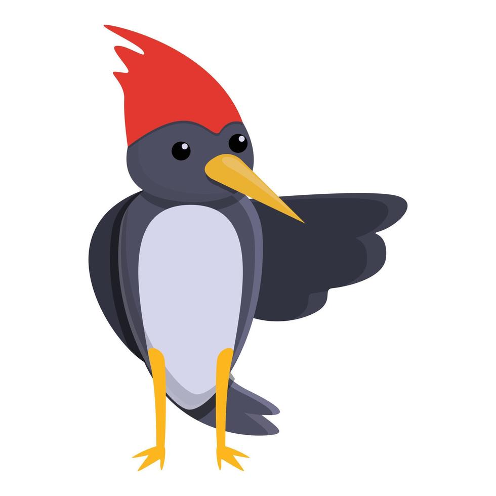 Woodpecker show icon, cartoon style vector