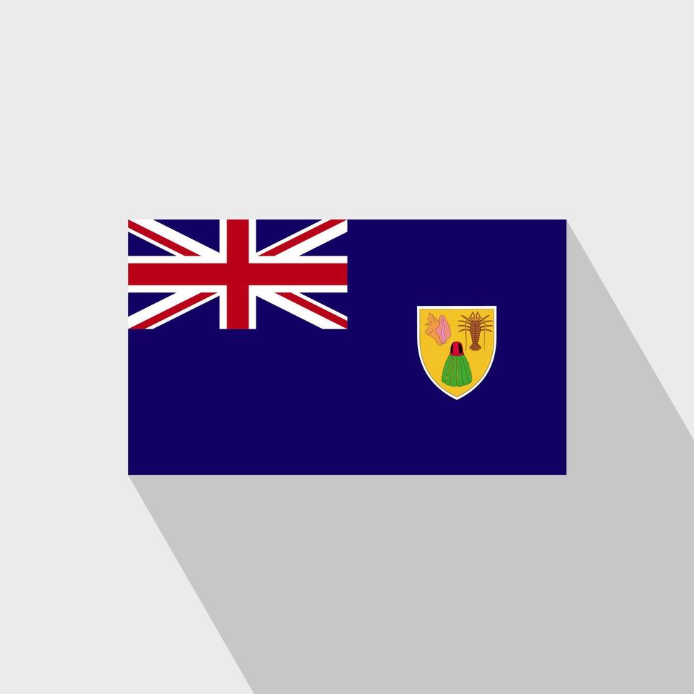 Turks and Caicos Islands flag Long Shadow design vector