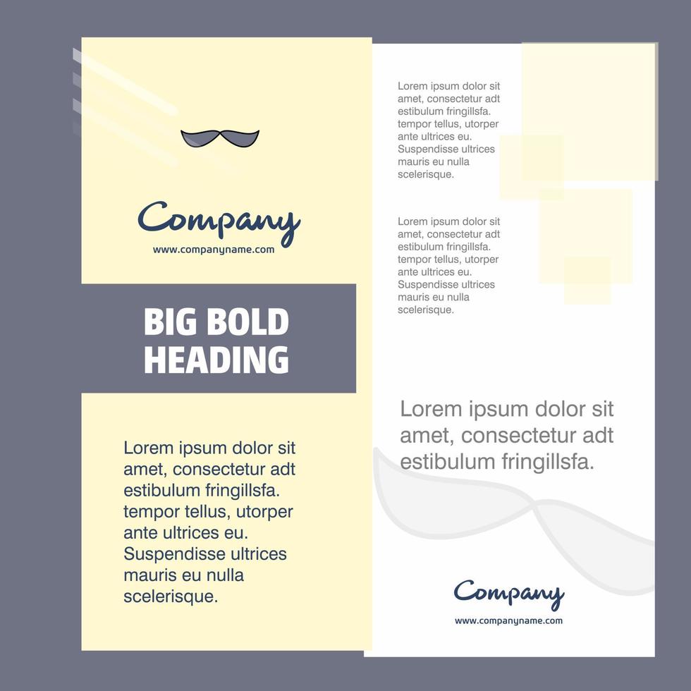 bigote empresa folleto título página diseño empresa perfil informe anual presentaciones folleto vector fondo