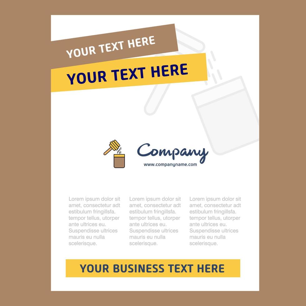 Honey Title Page Design for Company profile annual report presentations leaflet Brochure Vector Background