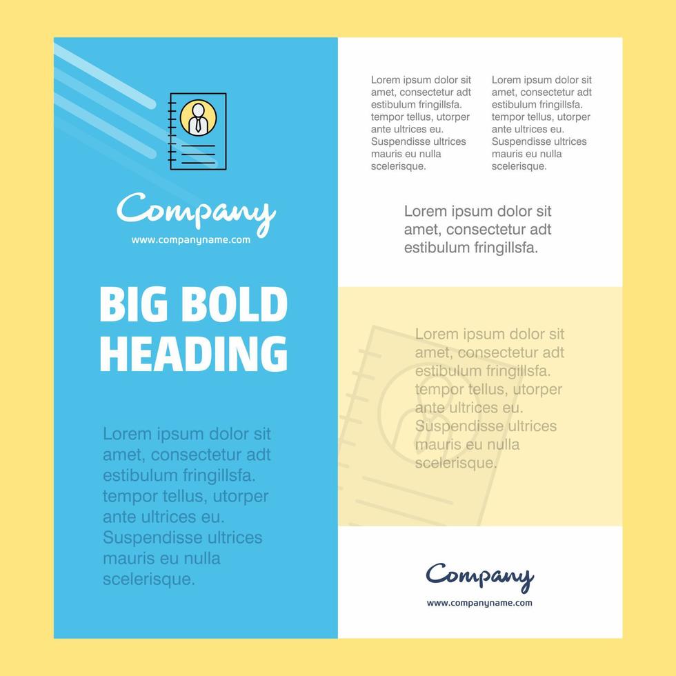 Personal diary Business Company Poster Template with place for text and images vector background
