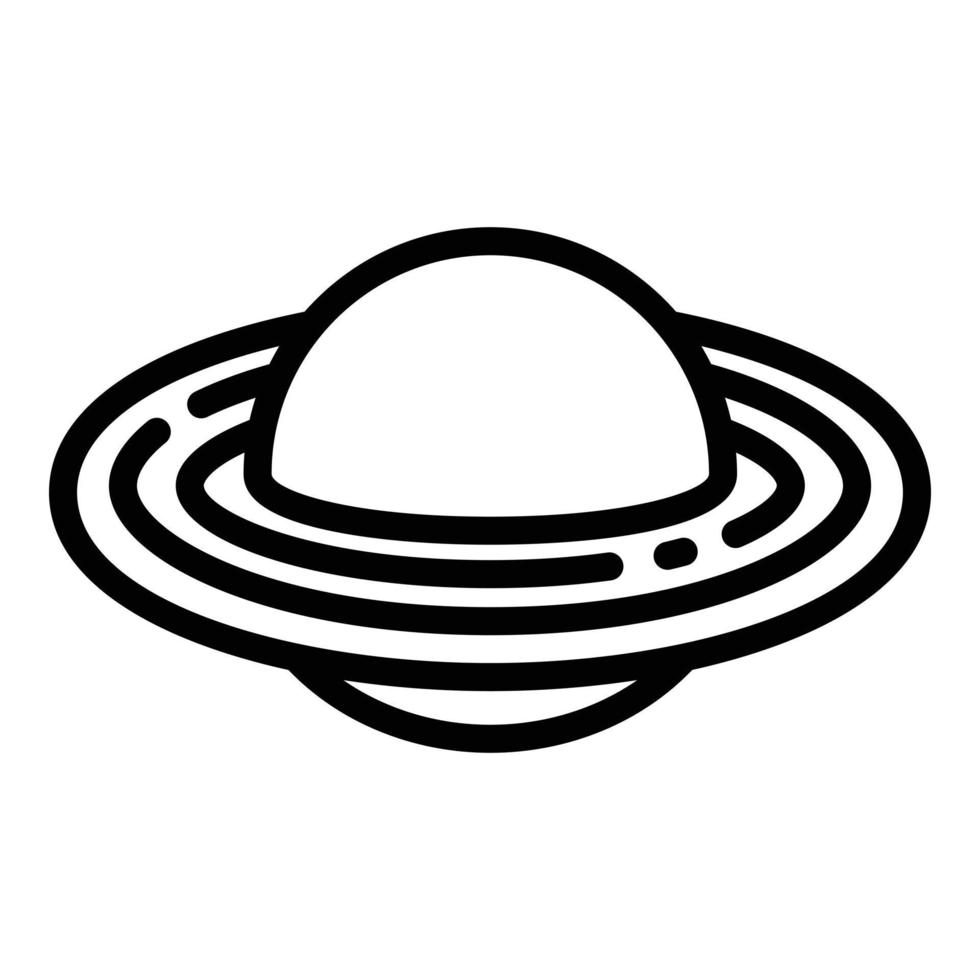Saturn planet icon, outline style vector