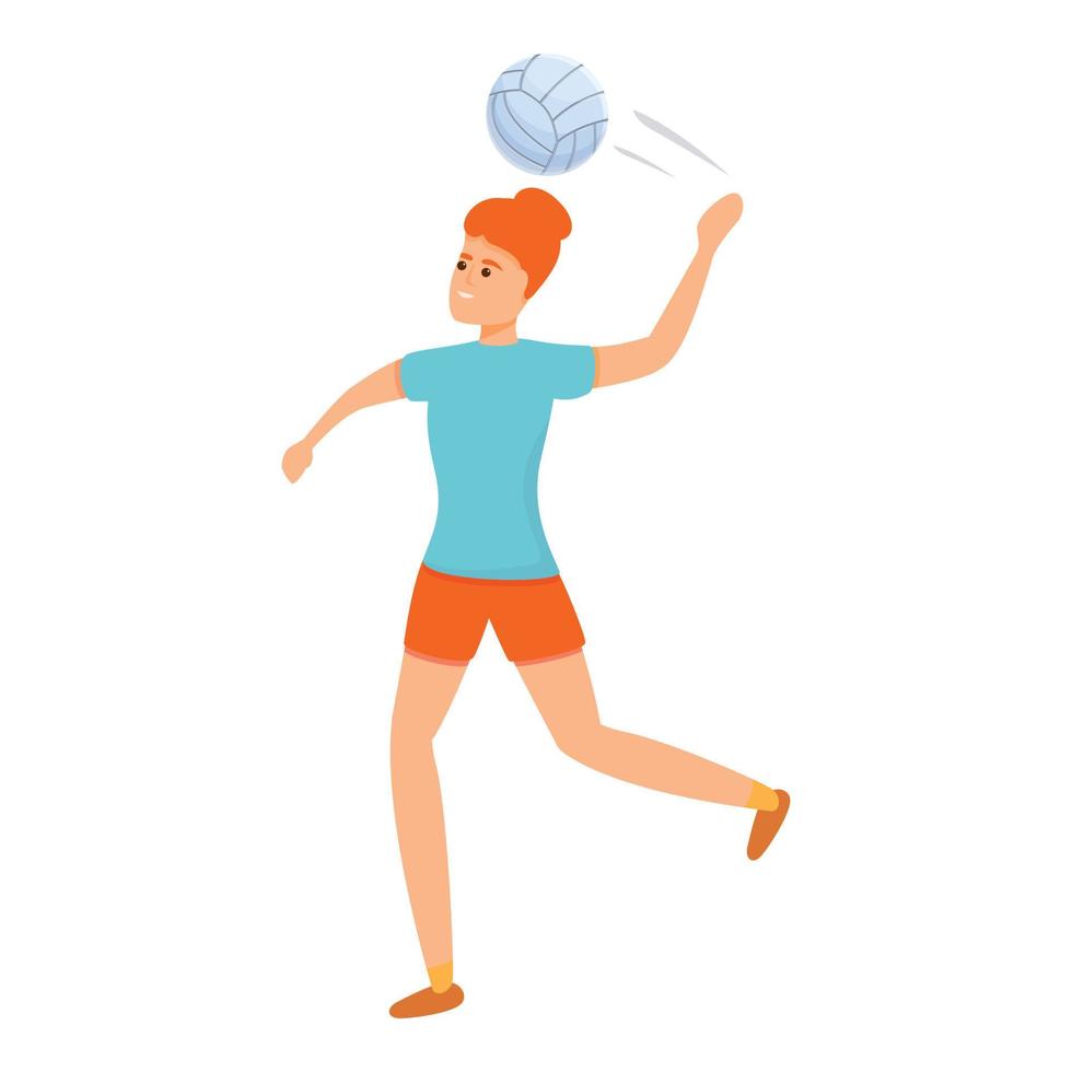 Volleyball for beginners icon, cartoon style vector